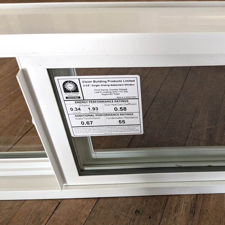 30" x 11.5" Basement Single Slider - Image 2